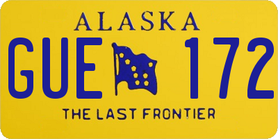 AK license plate GUE172