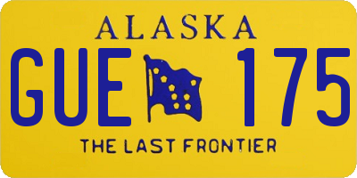 AK license plate GUE175