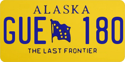 AK license plate GUE180