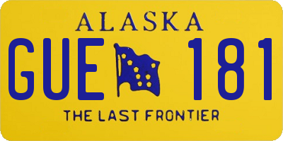 AK license plate GUE181