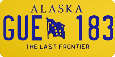 AK license plate GUE183