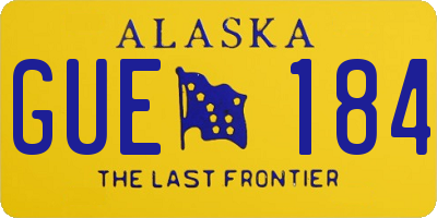 AK license plate GUE184