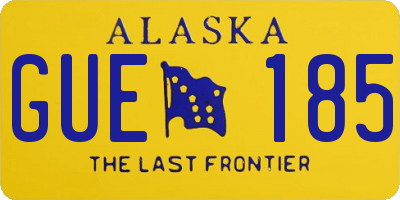 AK license plate GUE185