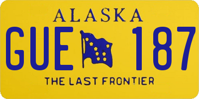 AK license plate GUE187