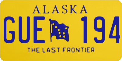 AK license plate GUE194