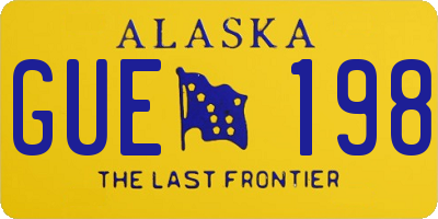 AK license plate GUE198