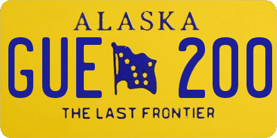 AK license plate GUE200