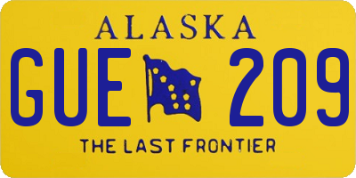 AK license plate GUE209