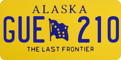 AK license plate GUE210