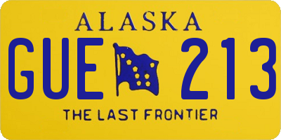 AK license plate GUE213