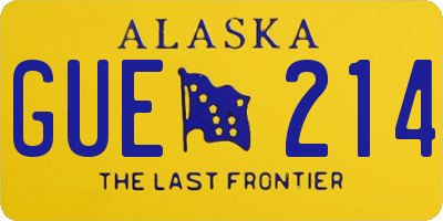 AK license plate GUE214