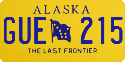 AK license plate GUE215