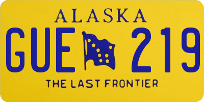 AK license plate GUE219