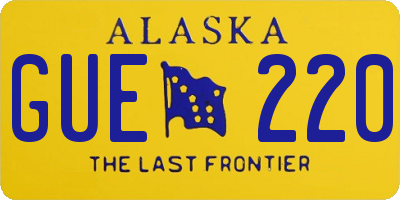 AK license plate GUE220