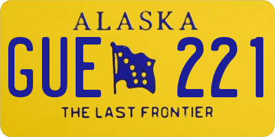 AK license plate GUE221