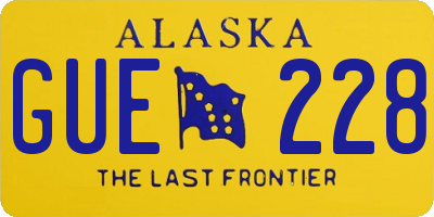 AK license plate GUE228