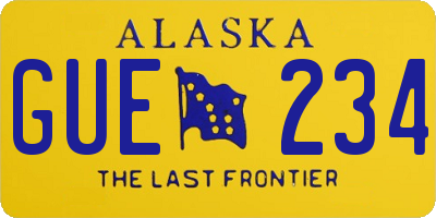 AK license plate GUE234