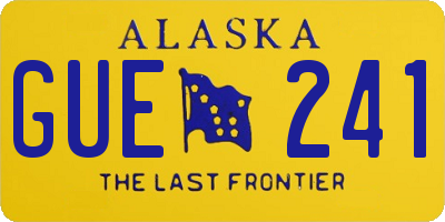 AK license plate GUE241