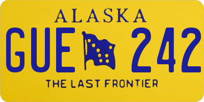 AK license plate GUE242