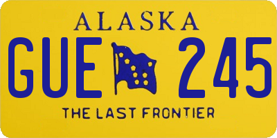 AK license plate GUE245