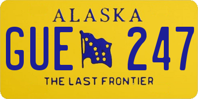 AK license plate GUE247