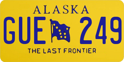 AK license plate GUE249