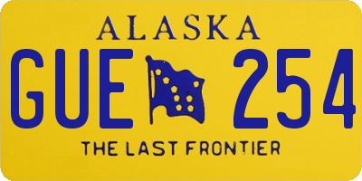 AK license plate GUE254