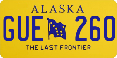 AK license plate GUE260