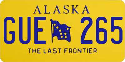 AK license plate GUE265
