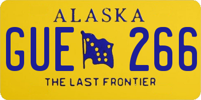 AK license plate GUE266