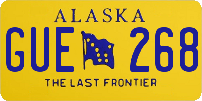 AK license plate GUE268