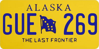 AK license plate GUE269