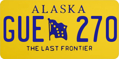 AK license plate GUE270