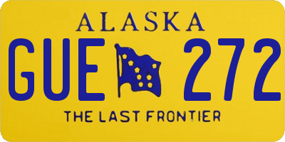 AK license plate GUE272