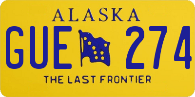 AK license plate GUE274