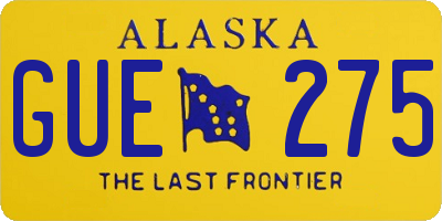 AK license plate GUE275