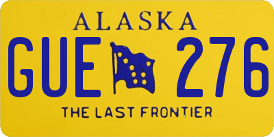 AK license plate GUE276