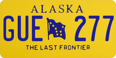 AK license plate GUE277