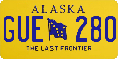AK license plate GUE280