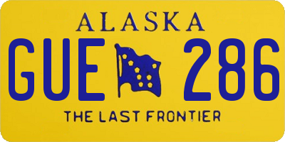 AK license plate GUE286