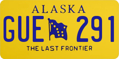 AK license plate GUE291