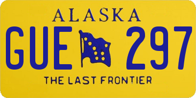 AK license plate GUE297
