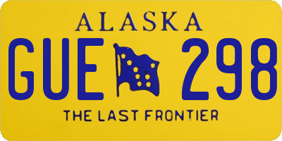 AK license plate GUE298