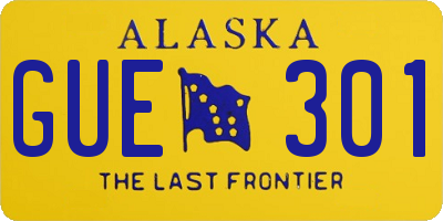 AK license plate GUE301