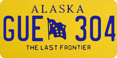 AK license plate GUE304