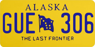 AK license plate GUE306
