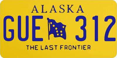 AK license plate GUE312