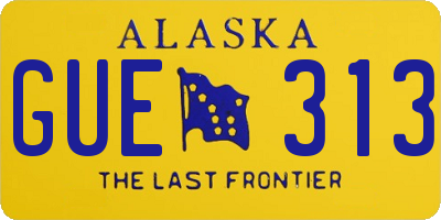 AK license plate GUE313