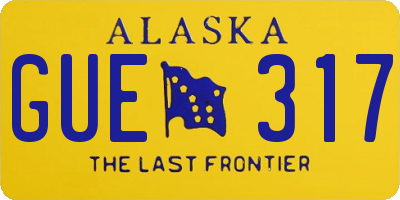 AK license plate GUE317
