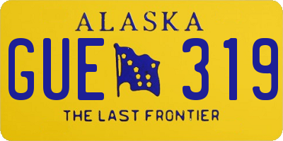 AK license plate GUE319